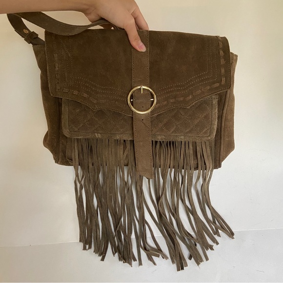 Zara brown suede fringe purse - Picture 4 of 11